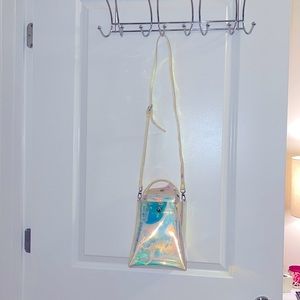 Zara over the shoulder/ crossbody iridescent hologram bag